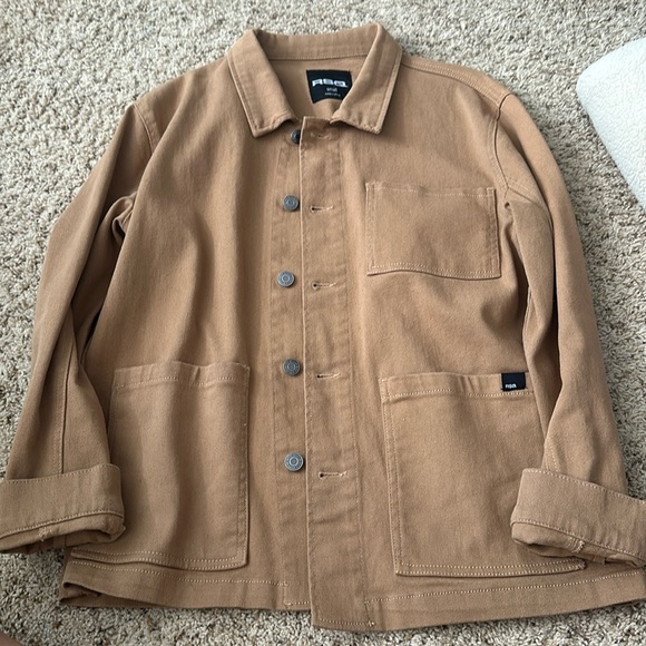 brown burlap style canvas jacket - Picture 1 of 3